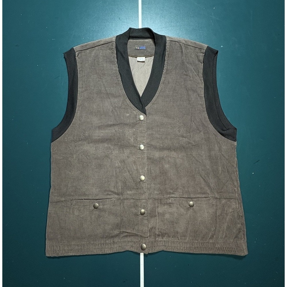 Vintage 80s Levi's Western Corduroy Vest Jacket Men's Large Brown Button Rare